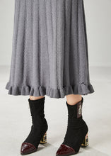 Load image into Gallery viewer, Casual Grey Ruffled Exra Large Hem Knit Skirts Spring