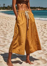 Load image into Gallery viewer, Casual Khaki Patchwork Elastic Waist Wide Leg Pants