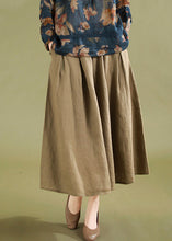 Load image into Gallery viewer, Casual Khaki Pockets High Waist Linen Skirts Summer