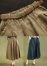 Load image into Gallery viewer, Casual Khaki Pockets High Waist Linen Skirts Summer