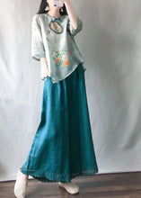 Load image into Gallery viewer, Casual Light Green O-Neck Print Shirts And Maxi Skirts Two Pieces Set Summer