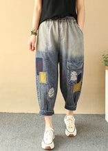 Load image into Gallery viewer, Casual Loose Gradient Color Elastic Waist Ripped Jeans Summer