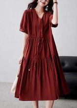 Load image into Gallery viewer, Casual Mulberry Cinched Embroidered Cotton Dress Summer