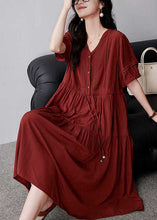 Load image into Gallery viewer, Casual Mulberry Cinched Embroidered Cotton Dress Summer