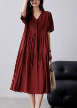 Load image into Gallery viewer, Casual Mulberry Cinched Embroidered Cotton Dress Summer