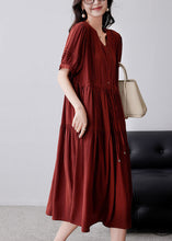 Load image into Gallery viewer, Casual Mulberry Cinched Embroidered Cotton Dress Summer