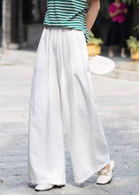 Load image into Gallery viewer, Casual Mulberry Pockets Elastic Waist Cotton Wide Leg Pants Summer