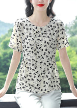 Load image into Gallery viewer, Casual O-Neck Tasseled Print Chiffon Blouses Summer