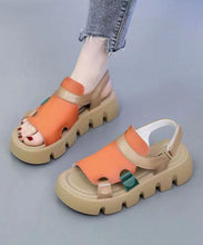 Load image into Gallery viewer, Casual Orange Peep Toe Buckle Strap Splicing Platform Sandals