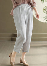 Load image into Gallery viewer, Casual Orange Pockets Elastic Waist Linen Pants Summer