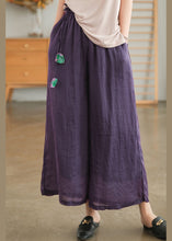 Load image into Gallery viewer, Casual Pink Pockets Lace Up Elastic Waist Linen Wide Leg Pants Summer