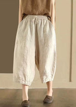 Load image into Gallery viewer, Casual Pockets Elastic Waist Linen Crop Pants Summer