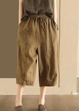 Load image into Gallery viewer, Casual Pockets Elastic Waist Linen Crop Pants Summer