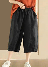 Load image into Gallery viewer, Casual Pockets Elastic Waist Linen Crop Pants Summer