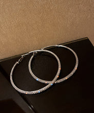 Load image into Gallery viewer, Casual Silk Sterling Silver Alloy Zircon Hoop Earrings