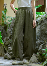 Load image into Gallery viewer, Casual Simple Yellow Pockets Elastic Waist Linen Pants Summer