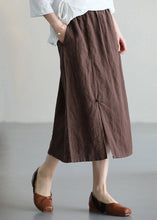 Load image into Gallery viewer, Casual Versatile Coffee Chinese Button Linen Skirt Summer