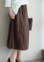 Load image into Gallery viewer, Casual Versatile Coffee Chinese Button Linen Skirt Summer