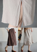 Load image into Gallery viewer, Casual Versatile Coffee Chinese Button Linen Skirt Summer