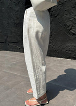 Load image into Gallery viewer, Casual White Patchwork Pockets High Waist Linen Crop Pants Summer