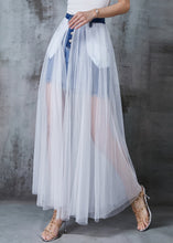 Load image into Gallery viewer, Casual White Wear On Both Sides Tulle Holiday Skirts Summer