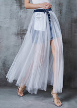 Load image into Gallery viewer, Casual White Wear On Both Sides Tulle Holiday Skirts Summer