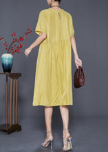 Load image into Gallery viewer, Casual Yellow Oversized Patchwork Wrinkled Silk Dresses Summer