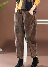 Load image into Gallery viewer, Casual Yellow Pockets Elastic Waist Corduroy Pants Spring