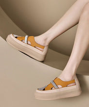 Load image into Gallery viewer, Casual Zircon Splicing Hollow Out Platform Walking Sandals Yellow