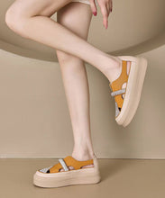 Load image into Gallery viewer, Casual Zircon Splicing Hollow Out Platform Walking Sandals Yellow