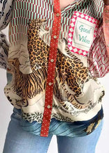 Load image into Gallery viewer, Chic Animal Print Asymmetrical Button Cotton Shirts Long Sleeve