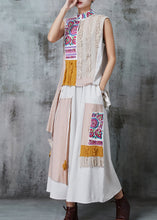 Load image into Gallery viewer, Chic Apricot Asymmetrical Patchwork Linen Two Piece Set Outfits Summer