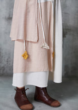 Load image into Gallery viewer, Chic Apricot Asymmetrical Patchwork Linen Two Piece Set Outfits Summer