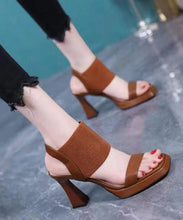 Load image into Gallery viewer, Chic Black Chunky Splicing Peep Toe High Heel Sandals