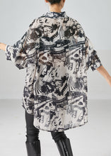 Load image into Gallery viewer, Chic Black Oversized Inkwash Painting Chiffon Blouse Tops Summer