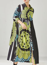 Load image into Gallery viewer, Chic Black Oversized Print Cotton Maxi Dresses Spring