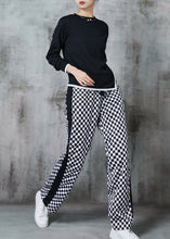 Load image into Gallery viewer, Chic Black Plaid Side Open Cotton Two Pieces Set Spring