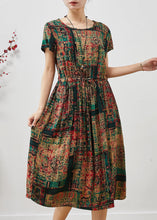 Load image into Gallery viewer, Chic Brown Cinched Print Cotton Maxi Dresses Summer