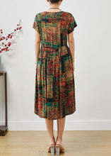 Load image into Gallery viewer, Chic Brown Cinched Print Cotton Maxi Dresses Summer