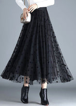 Load image into Gallery viewer, Chic Coffee Dot High Waist Tulle Pleated Skirt Spring