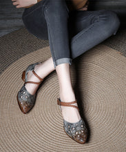 Load image into Gallery viewer, Chic Coffee Hollow Out Buckle Strap Chunky Sandals