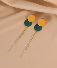 Load image into Gallery viewer, Chic Colorblock Alloy Baking Paint Circular Tassel Drop Earrings