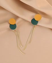 Load image into Gallery viewer, Chic Colorblock Alloy Baking Paint Circular Tassel Drop Earrings