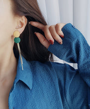 Load image into Gallery viewer, Chic Colorblock Alloy Baking Paint Circular Tassel Drop Earrings