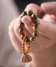 Load image into Gallery viewer, Chic Colorblock Olivary Nucleus Beading Tassel Bracelet