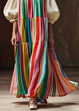 Load image into Gallery viewer, Chic Colorblock Wrinkled Patchwork Cotton Dress Lantern Sleeve