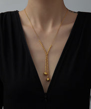 Load image into Gallery viewer, Chic Gold Stainless Steel Sphericity Tassel Pendant Necklace