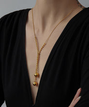 Load image into Gallery viewer, Chic Gold Stainless Steel Sphericity Tassel Pendant Necklace