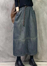 Load image into Gallery viewer, Chic Grey Blue Pockets Patchwork Denim Skirts Spring