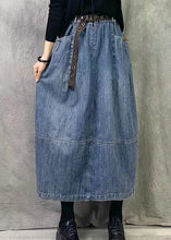 Load image into Gallery viewer, Chic Grey Blue Pockets Patchwork Denim Skirts Spring